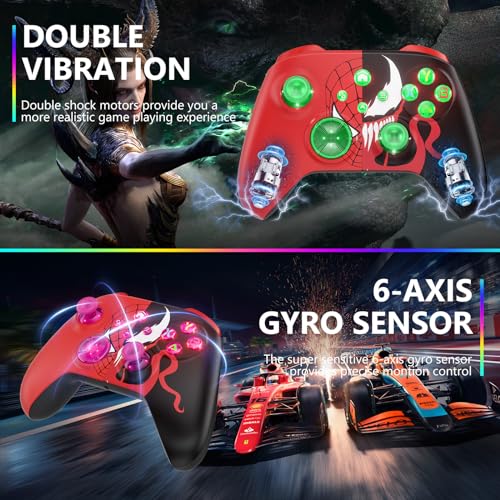 Image of Dinosoo RGB Bluetooth Gamepad with 4 Motors, Turbo & Macro for Xbox X|S /One /PC - 3.5mm Jack