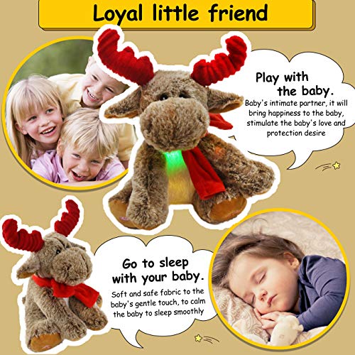 Bstaofy LED Musical Reindeer Stuffed Animal Light up Plush Toy Soft Adorable Singing Animate Pals for Kids, 11'' - Thumbnail 6