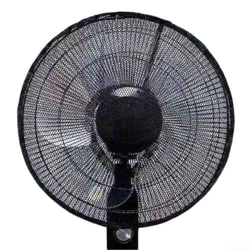 Yuanpgky Cubierta antipolvo para ventilador compatible con malla de protección contra peligros de pellizcos, poliéster lavable, apto para ventiladores de mesa y suelo de 40 a 50 cm, color negro y
