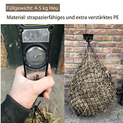 Extra Large Hay Net for Horses 5 x 5 cm Mesh Species-Appropriate Feeding Improved Digestion Hay Bag for Travelling Feeding Bag for Ponies Young Horses Old Horses Goats (1 x Bordeaux) - Image 4