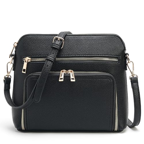 Vegan Leather Crossbody Bags for Women,Crossbody Purse with RFID Blocking, 8 Card Slots & Adjustable Strap