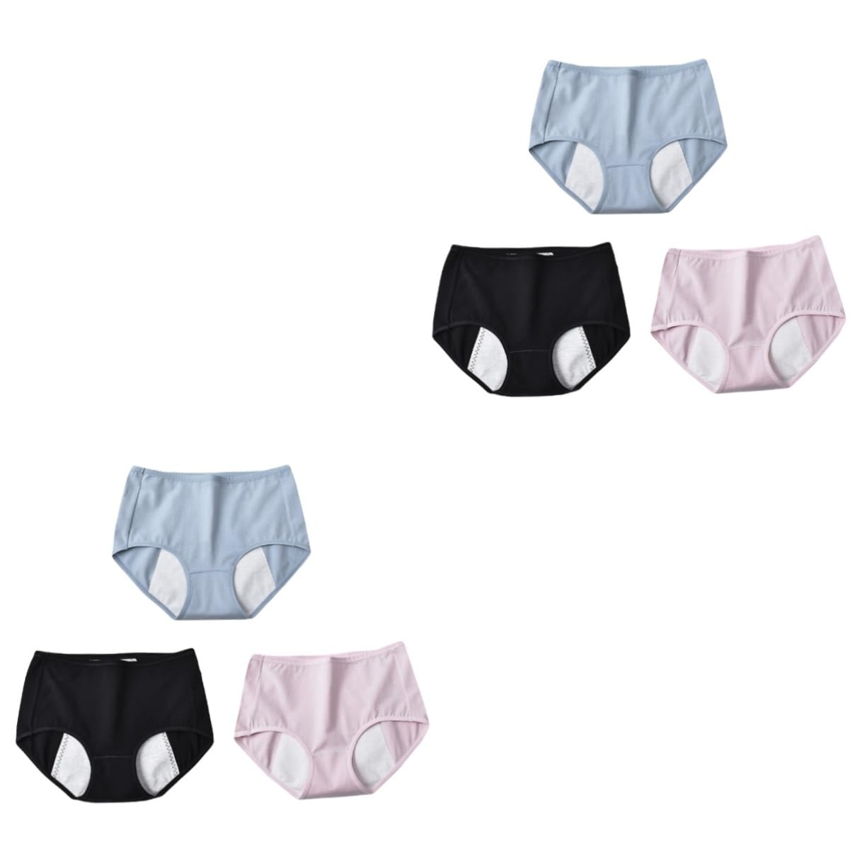 SHERCHPRY 6piezas Bragas Menstruales De Algodón para Mujer Pack De Transpirables y Resistentes Fugas para Ciclo Menstrual