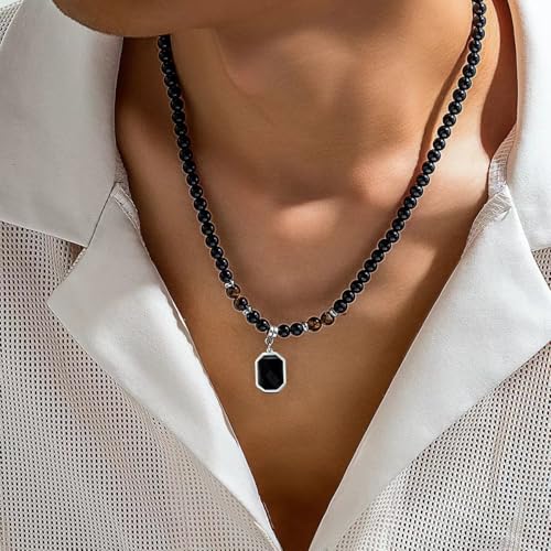 Image of SALTY ALPHA Anti Tarnish Stainless Steel Locket Neck Chain for Men | Stylish Pendant Necklace | Jewellery Accessories for Boys | Minimal Jewelry | Gifts for Boyfriend & Husband | Gift for Diwali, Christmas, Marriage, Birthday, Rakhi