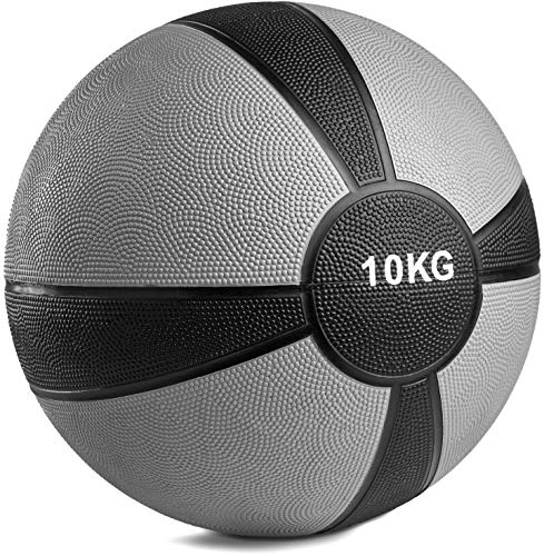 POWRX Médecine Ball /1 kg à 10 kg/différentes Couleurs (10 kg Gris) Cover