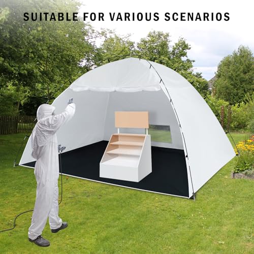 Image of Portable Paint Booth Tent,Siebwin 10(L)x8(W)x6.2(H)ft Larger Spray Paint Tents with Built-in Floor&Mesh Screen&Windproof Hooks,Painting Tent Station for Furniture DIY Hobby Tool,Spray Paint Shelter