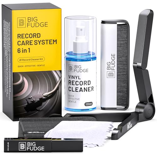 Big Fudge Complete Vinyl Record Cleaning Kit - 6-in-1 Vinyl Cleaner - incl. Carbon Fiber Brush...