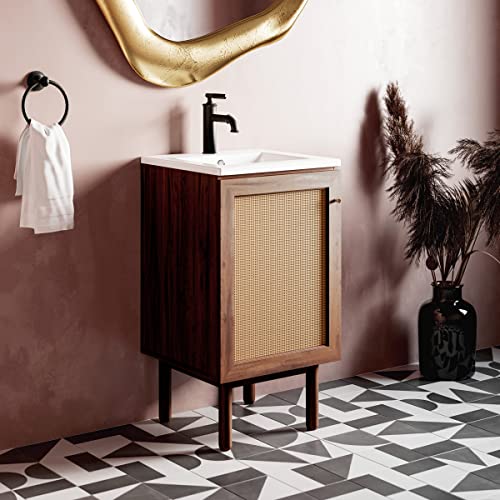 Image of Classe 18 inch Bathroom Vanity in Dark Walnut Cabinet Only Bath Sink Cabinet Sink Included