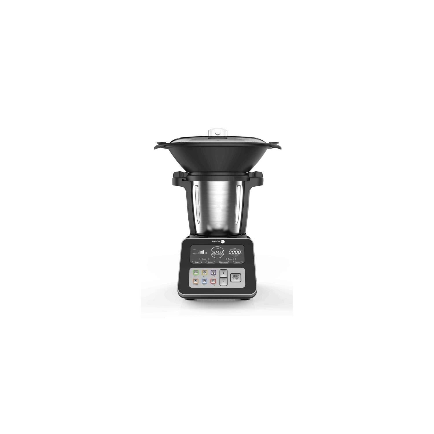 Robot multifonction Fagor FG1500 Grand Chef Plus 1500W Noir avec plateau vapeur et accessoires