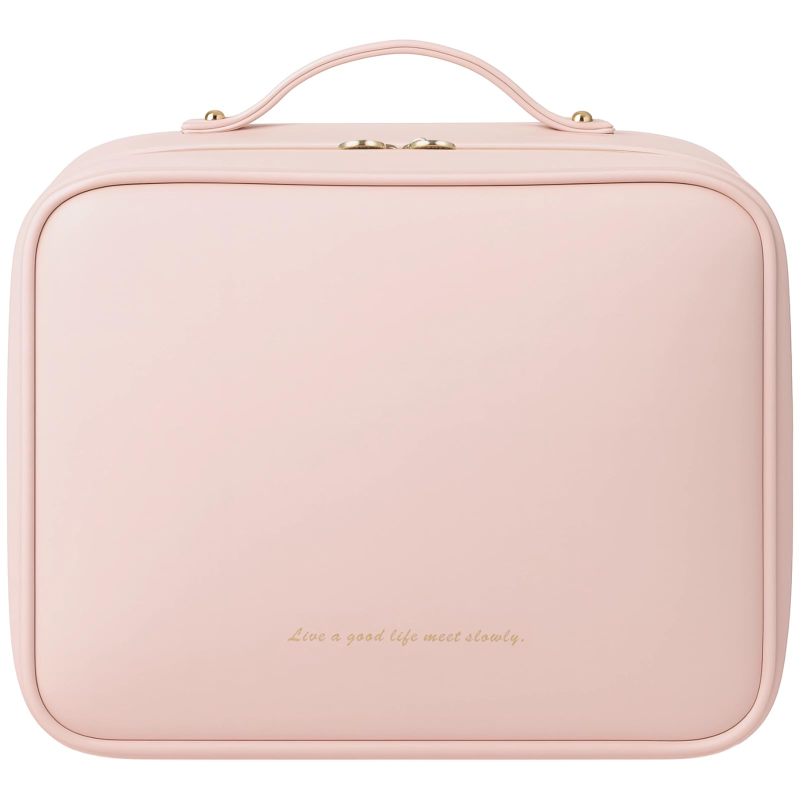 Neceser y cosméticos para mujer, organizador de piel sintética impermeable de 12.2 pulgadas con múltiples bolsillos, compartimentos extraíbles para cepillos, elegante estuche de viaje de gran