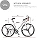 PanAme 26 Inches Road Bike Dual Disc Brake 700c High-Performence Wheels Commuter Bicycle, 14-Speed Drivetrain, Light Aluminum Frame, White