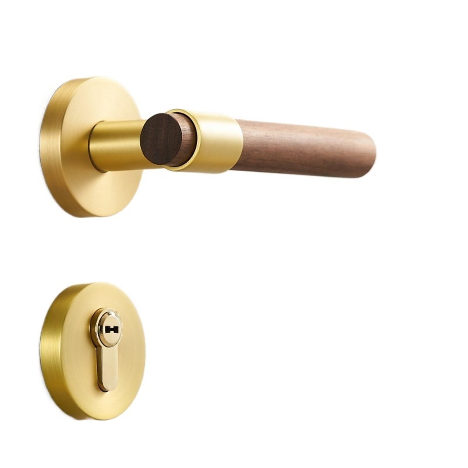 Serrure de porte intérieure en laiton massif et noyer chic pour embellir vos boiseries