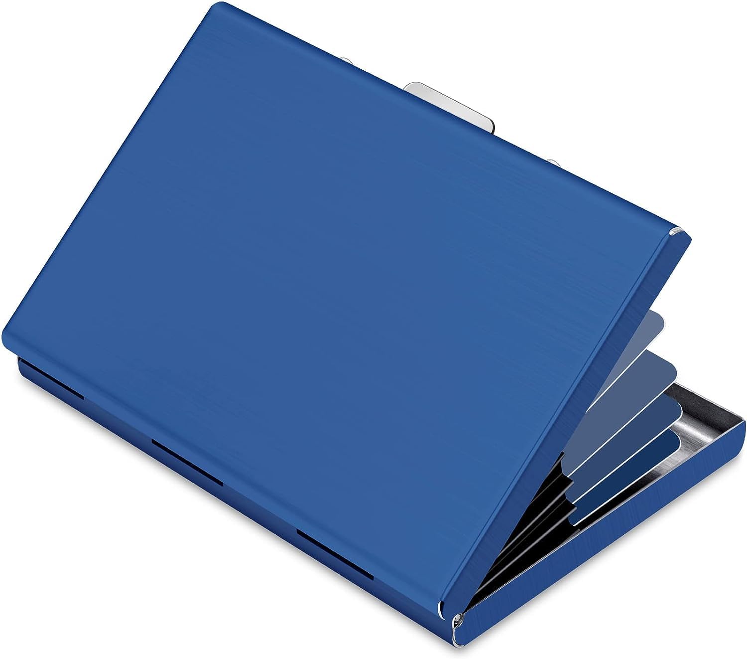 Business Card Holder | 6 Slots RFID Protected Metal Slim Credit Card Holder Wallet for Men & Women (Blue)-image-8