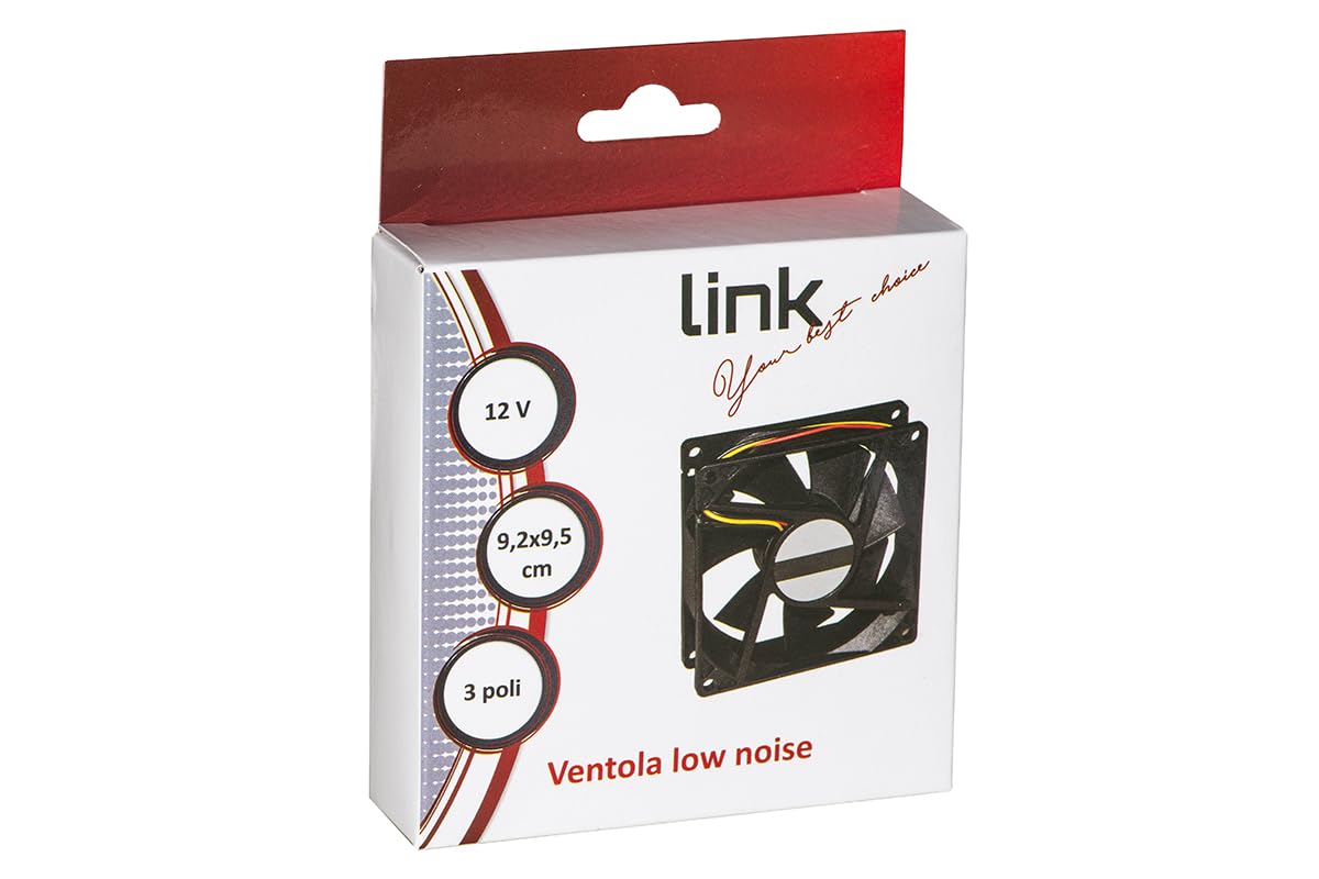 Ventola 92x92x25 12V Con Connettore 3 Fili E Viti Incluse - Link LKV9225