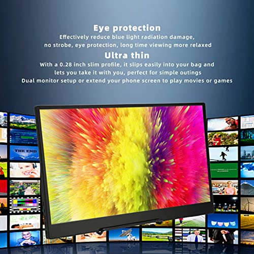 Tragbarer Monitor, 15,6 Zoll 1080P FHD Laptop-Monitor HDR IPS USB C HDMI Computer-Display Zweiter Externer Monitor für Laptop, Augenpflege Externer Bildschirm für Gaming – Bild 4