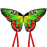 HONBO Schmetterling Drachen Butterfly Kites, flugdrachen für Kinder und Erwachsene,Einfach zu fliegen Riesige Drachen für Kinder (Green)