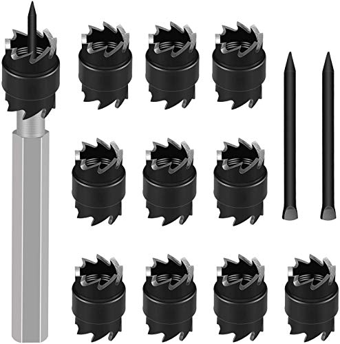 Hakkin - Juego de 13 cortadores de soldadura por puntos, 3/8 pulgadas de doble cara, rotativo, cortador de soldadura por puntos, herramienta de perforación de chapa metálica para soldadura por puntos