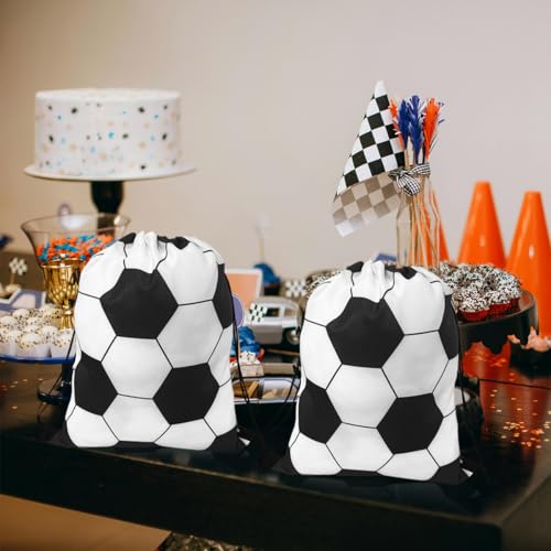 4Pack Soccer Drawstring Backpack Bags,Portable Soccer Sports Theme Gift Bags for Birthday Party3