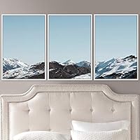 3 Piece Framed Canvas Wall Art Snow Mountain Canvas Prints Home Artwork Decoration for Living Room,Bedroom - 16