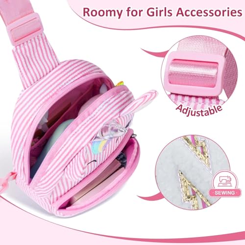 Image of COSHAYSOO Pink Girls Purse Unicorn Crossbody Sling Bag, Personalized Graduation Dance Recital Performance Birthday Gifts for Kids Girl 3-8 Daughter Granddaughter Niece Initial Monogrammed Letter M