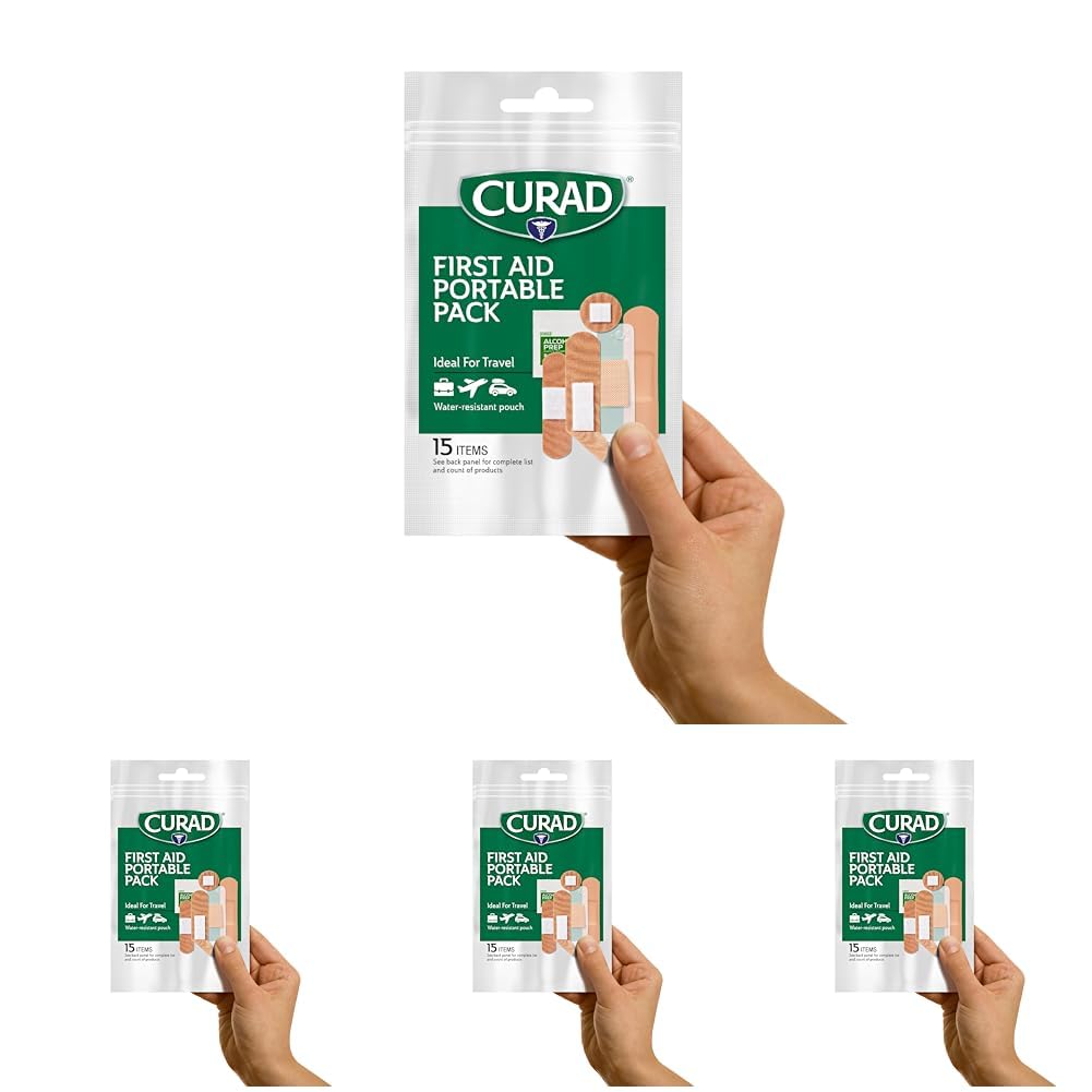 CURAD First Aid Portable, 15 - Count On-the-Go Essentials, (Pack of 48)