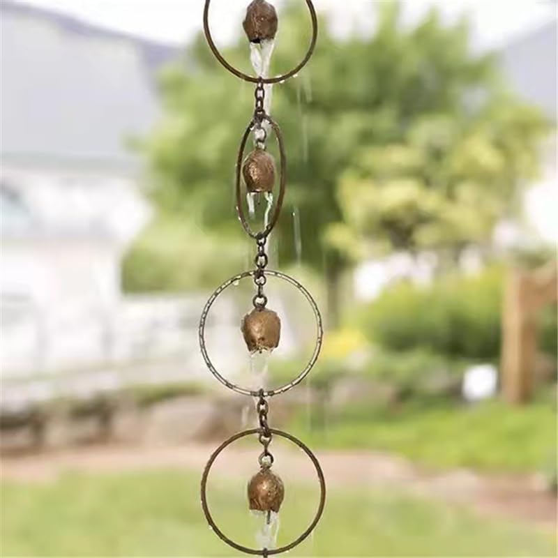 Miniatura 6 de Tnfeeon Campanillas de viento rústicas de cobre para exteriores, campanillas de viento únicas para decoración al aire libre, decoración de jardín,