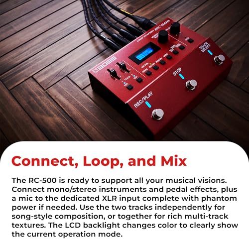 Image of Boss RC-500 Loop Station Bundle with Gearlux Power Supply, Instrument Cable, Patch Cable, and Picks | Bundle with Gearlux Power Supply, Instrument Cable, Patch Cable, and Picks