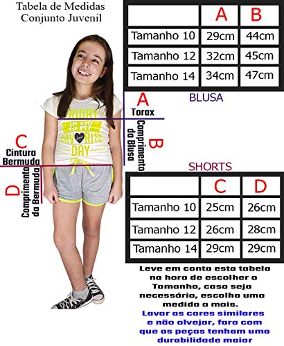 KIT com 12 acessórios para meninas de 8 a 14 anos (Tamanho 10)