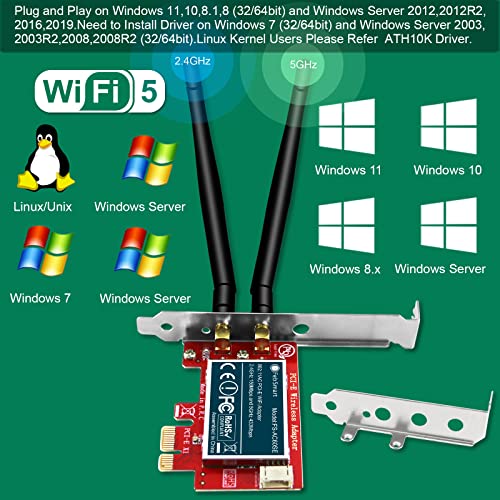 Tarjeta WiFi PCIE Wireless AC Dual Band 600Mbps FS-AC60SE para Windows XP, 7, 8.x, 10, 11 miniatura 4