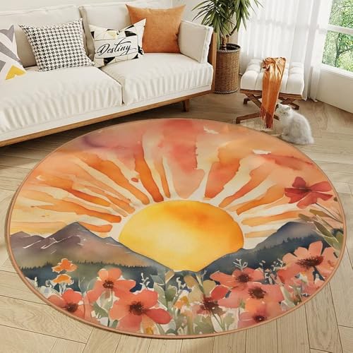 Tapete Redondo Boho Sun 4.3 Ft Lavable