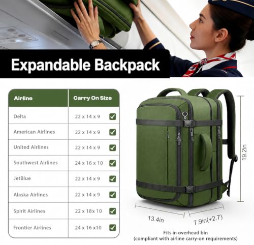 Image of TSA-Friendly Carry On Backpack 35-45L Expandable with LifetimeWarranty