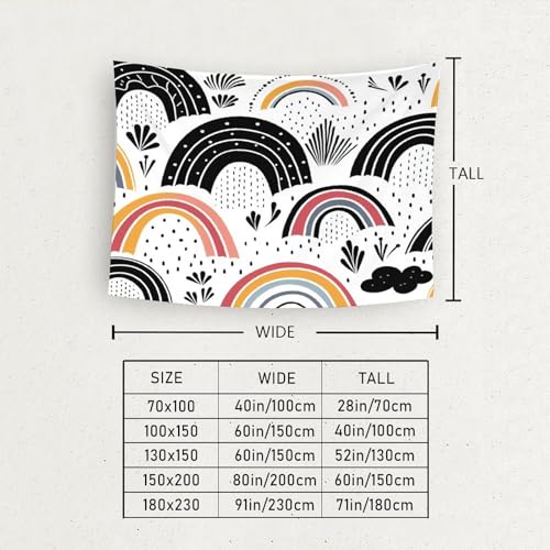 Tapisserie murale arc-en-ciel tissu grand format pour créer un coin lecture cosy