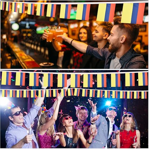 Image of 2 Pack Colombia Flag Banner String Small Mini 66 Feet 60 Pcs Colombian Hanging Flags Decoration