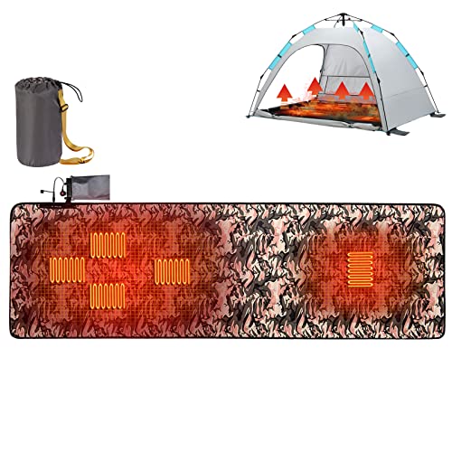 HAO Portable Heated Sleeping Bag Liner, Heated Seat Cushion Sofa, 3 Temperature Set with USB Port, Heating Pads for Tent, Camping, Backpacking, Hiking, Indoor (Camouflage)