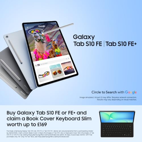 Samsung Galaxy S10 Fe+ Android Tablet, Wifi, 256GB Storage, 8GB Memory, 13.1" Display, S Pen Included, Long Lasting Battery, Grey, 3 Year Samsung Extended Warranty (Uk Version) - 2