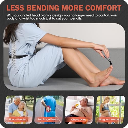 Image of BEZOX Toe Nail Clipper for Thick Nails for Seniors, Nails Clipper Set for Comfort Nail Trimming, Precision Fingernail Clippers - Black