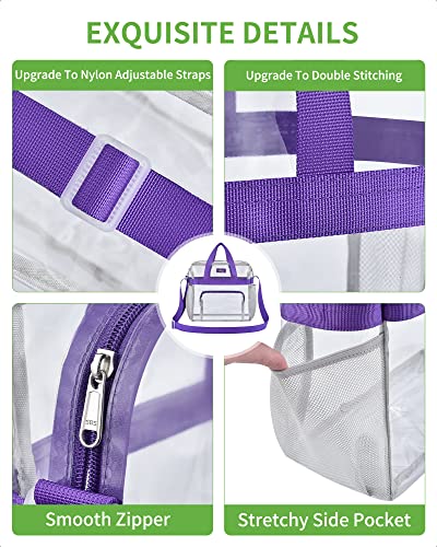 Image of MAY TREE Clear Bag Stadium Approved, Cold-Resistant, Lightweight and Waterproof, Transparent Tote Bag and Gym Clear Bag, See Through Tote Bag for Work, Sports Games and Concerts-12 x12 x6