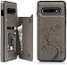 Produktbild promixc für Galaxy S10 Hülle, Premium Leder Flip Schutzhülle Doppelt Magnetic Snap mit Ständer Funktion Case Cover Brieftasche Handyhülle für Samsung Galaxy S10 Grau