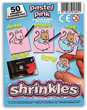 Original Shrinkles, Shrink Art Sheets White Classroom Pack (50 Sheets)