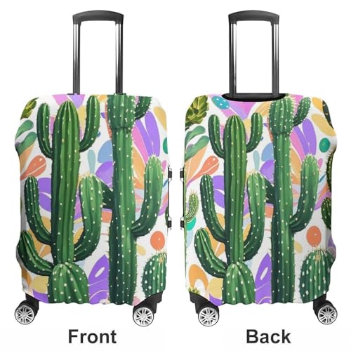 Cactus And Other Patterns Printed Luggage Cover Protector, Fits 18-32 Inch Luggage3