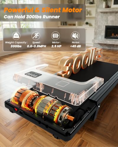 Image of Superun Walking Pad with 6% Incline, Under Desk Treadmill, 3 in 1 Portable Treadmills for Home with Remote Control LED Display, 2.5 HP Quiet Mini Treadmill for Office Home Use, 300 Lbs Capacity