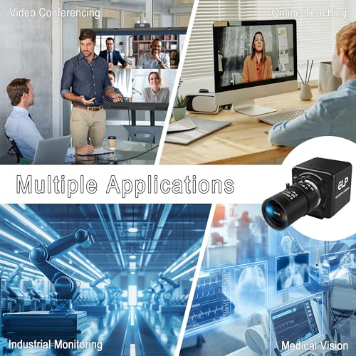 Caméra USB industrielle 8 MP avec zoom optique 10x et objectif varifocal