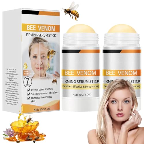 Bee Venom Firming Serum Stick 2PCS Anti-Aging Lifting Wrinkle Reducing Stick Hydrating Tightening Skin Serum Moisturizing for Face Neck & Eye Area Portable Daily Skin Care (1 FL.OZ)