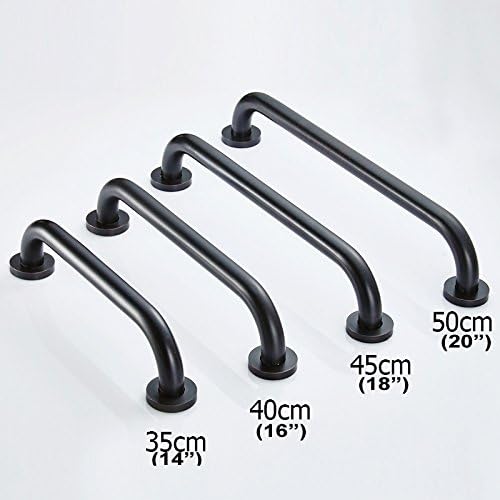 20-inch grab bar for hotel/motel/home shower safety, solid brass, oil rubbed bronze/black, heavy-duty construction armrest, bathroom bathtub handrail 20 inch