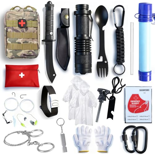 Kit de supervivencia 13 en 1 con filtro de agua portátil de alta montaña