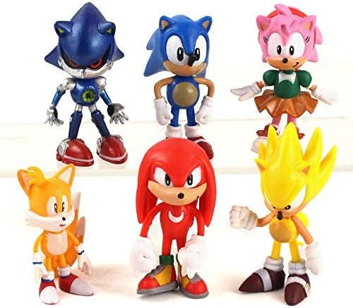 XINBANG Sonic figure 6-7cm 6pcs/set Sonic Figures Toy Characters Sonic Shadow Tails Pvc Generation Boom Rare Box-Packed gifts For Children Animals