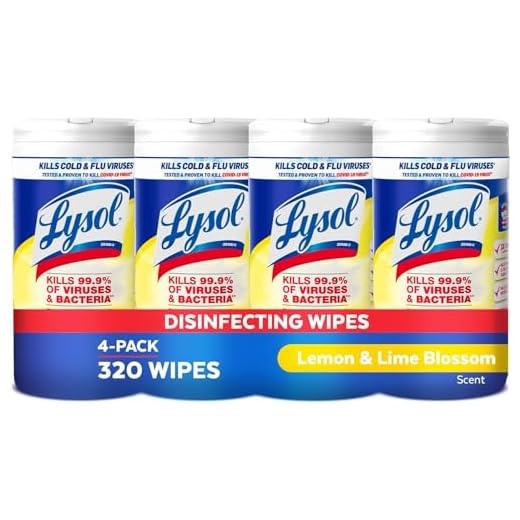 Lysol Disinfectant Wipes, Multi-Surface Antibacterial Cleaning Wipes, For Disinfecting and Cleaning, Lemon and Lime Blossom, 80 Count (Pack of 4)(Packaging may vary)