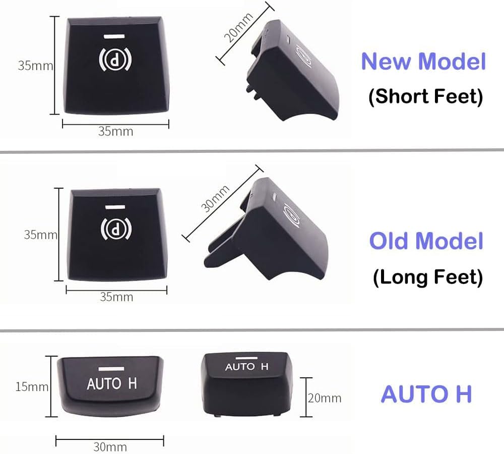 Black Electronic Handbrake Parking Switch Hand Brake P Button Cover Auto H Button Replacement Compatible with BMW 5 7 X3 X4 X5 X6 F Series F01 F02 F10 F12 F15 F16 F25 F26 (Old Model)