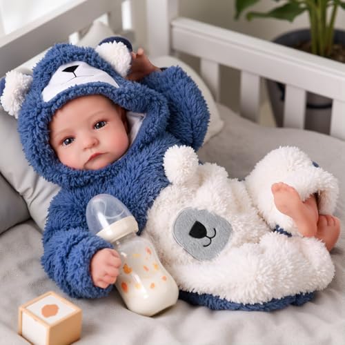 BABESIDE Reborn-Babypuppe Aiden 20 Zoll Lebensechter Junge Realistisches Neugeborenes Wie Echte Babys Puppen Weicher Stoffkörper Offene Augen Sammler-Therapiegeschenk – Bild 6