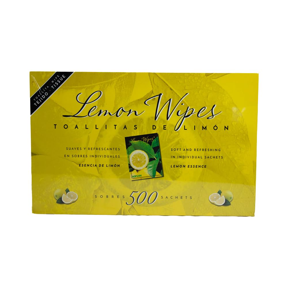 Toallitas Lemon Wipes | Fabricadas en tejido sin tejer | Superficie suave microperforada, no se rompen y no dejan residuos | Pack de 500 unidades