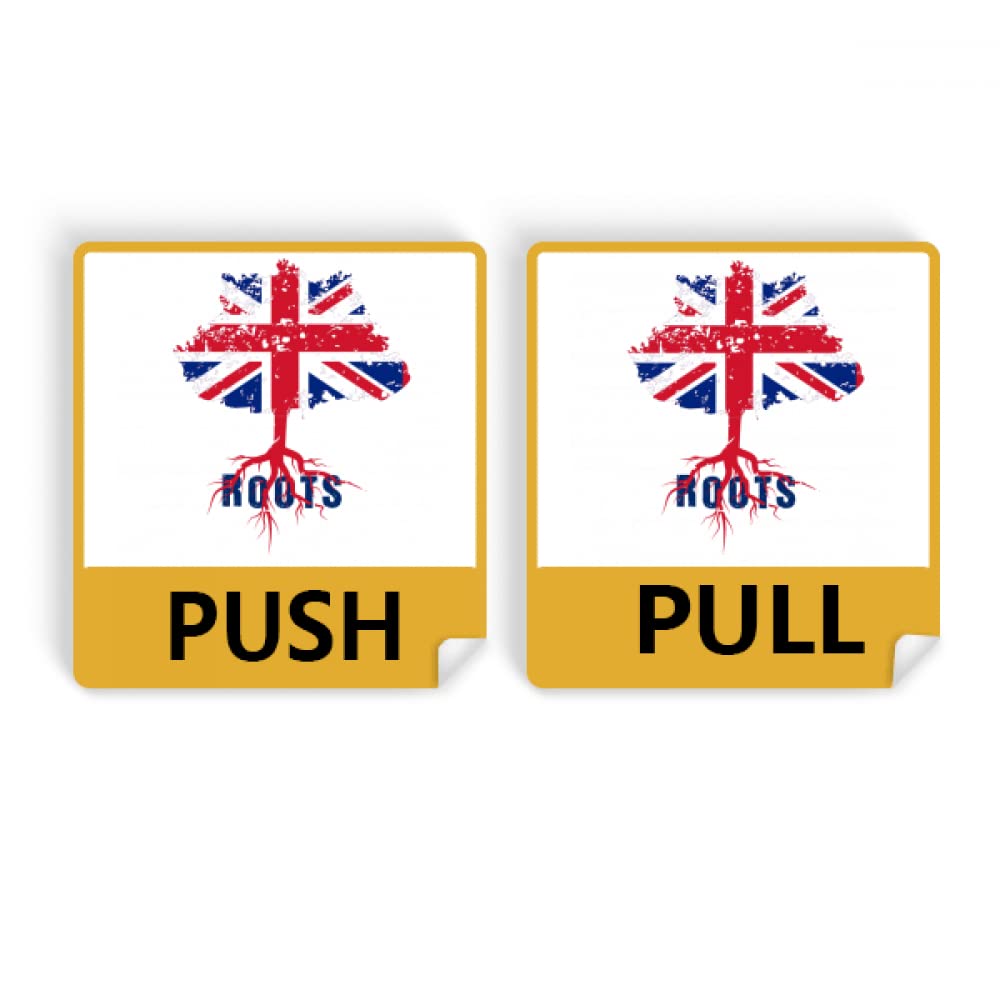 no/noFlag Root Faly UK Art Deco Fashion Push Pull Door Sign Vinyl Stickers Shop